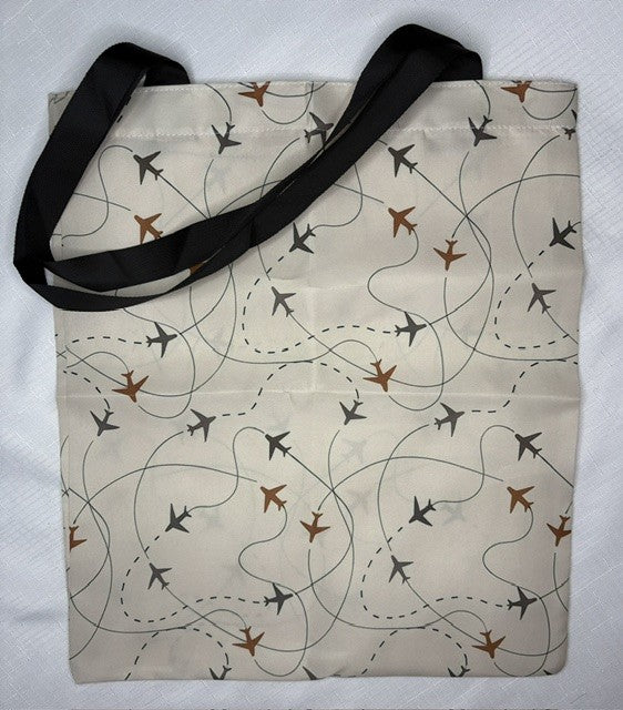 Cream Multi-Airplane Tote Bag