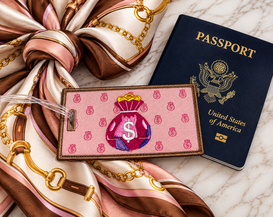 Pink Money Bag Luggage Tag