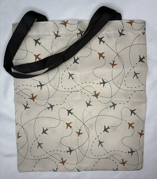 Cream Multi-Airplane Tote Bag